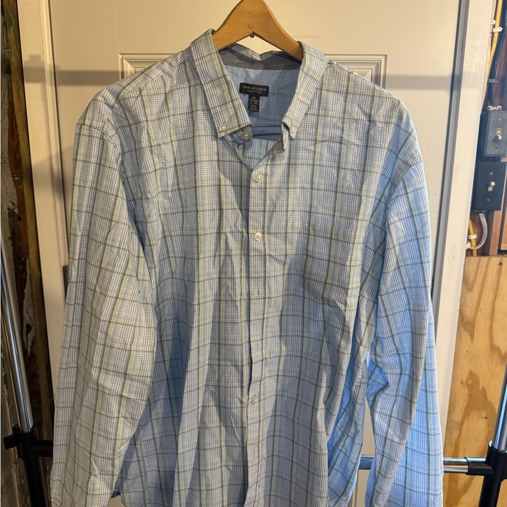 Van Heusen Light Blue Checkered Shirt